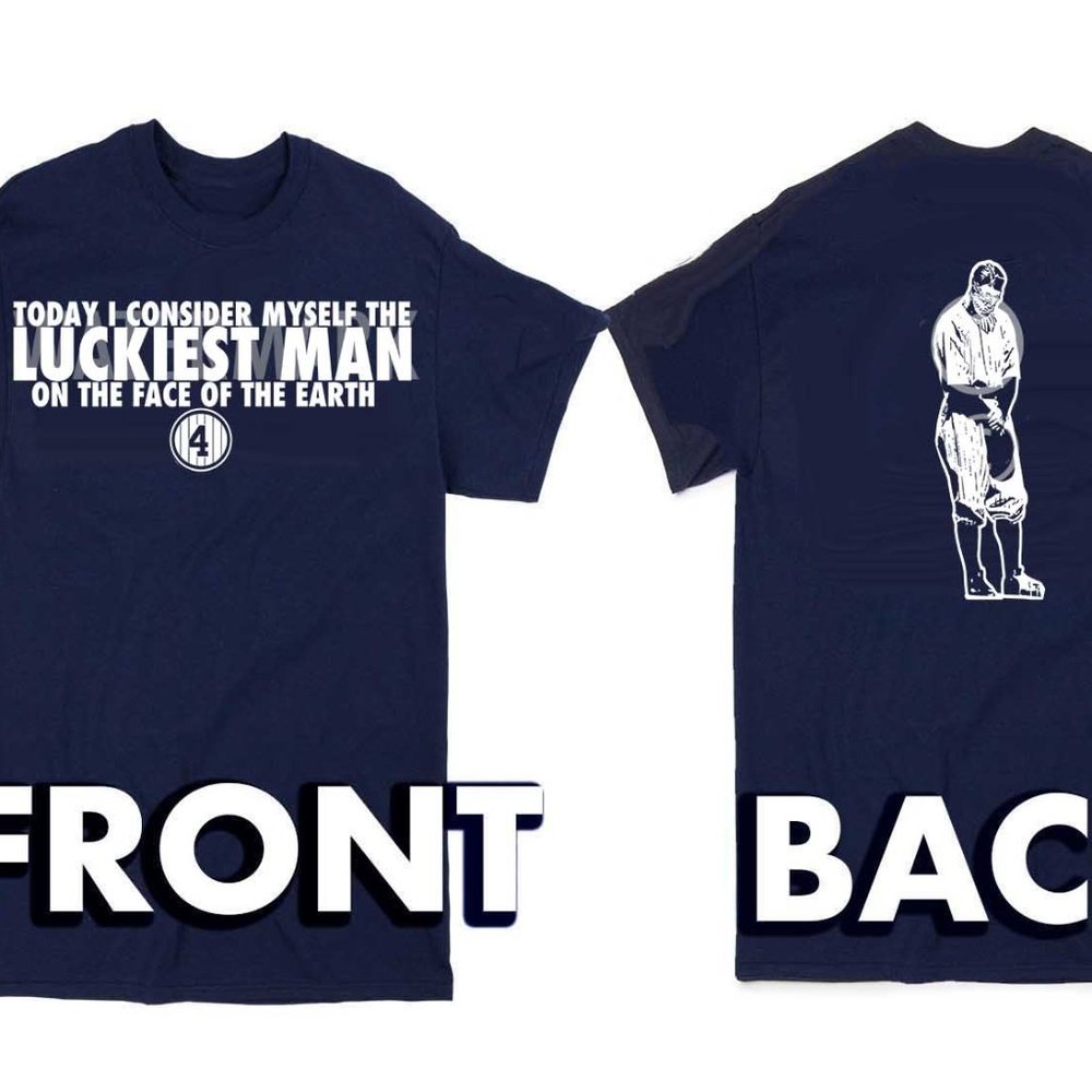 The Luckiest Man Lou Gehrig's Disease Shirt, New York baseball shirt